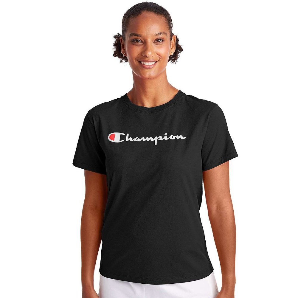 NWT Women's Champion Classic Black Tee - Large